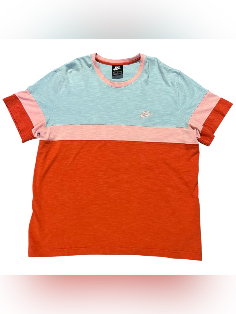 Nike SportsWear Striped Short Sleeve T-Shirt CZ9980-382 Size XL Cotton